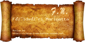 Földvári Marinetta névjegykártya